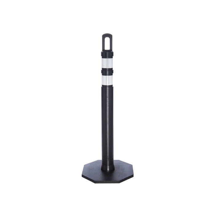42" JBC Safety Arch Top Traffic Delineator Post Kit - Black Post + 8 LBS Base