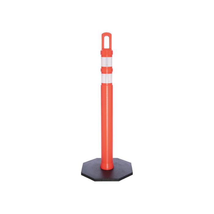 42" JBC Safety Arch Top Traffic Delineator Post Kit - Orange Post + 12 LBS Base