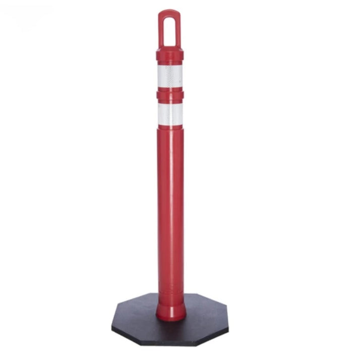 42" JBC Safety Arch Top Traffic Delineator Post Kit - Red Post + 12 LBS Base