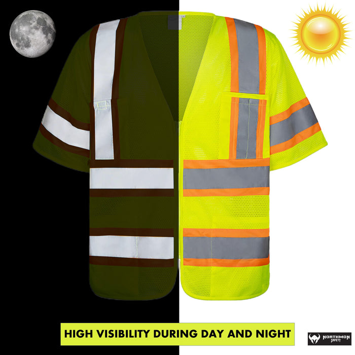 High Visibility Safety Vest Short Sleeve Mesh - ANSI Class 3 - 102 Series