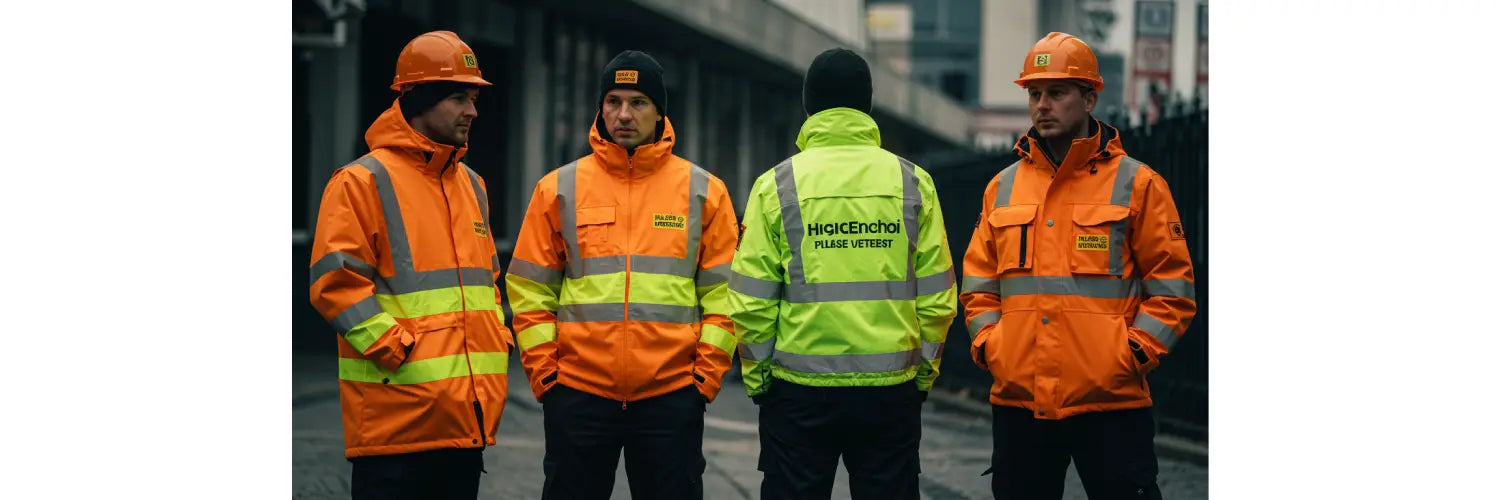 workers wearing high visibility clothing