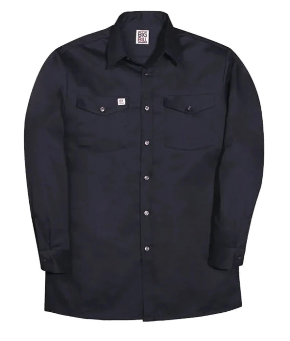 Big Bill Banded Collar Cotton Long-Sleeve Industrial Work Shirt - 100