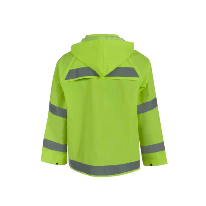 Neese Econoviz Non Ansi Jacket - Snap On Hood with Reflective Taping - Hi Vis Lime