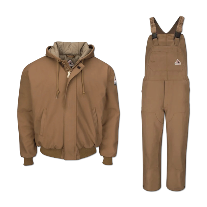 Bulwark® Men's Heavyweight FR Brown Duck Jacket and Bib Bundle - JLH6 & BLF6