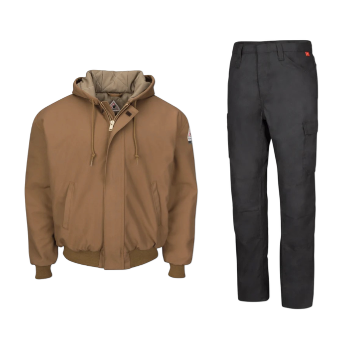 Bulwark® Men's Heavyweight FR Duck Jacket and FR Pant Bundle - JLH6 & QP14BK