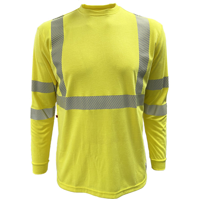 Reflective Apparel™ AR/FR Crew Neck Long Sleeve T-Shirt – Type R ANSI Class 3 – 205FRGS