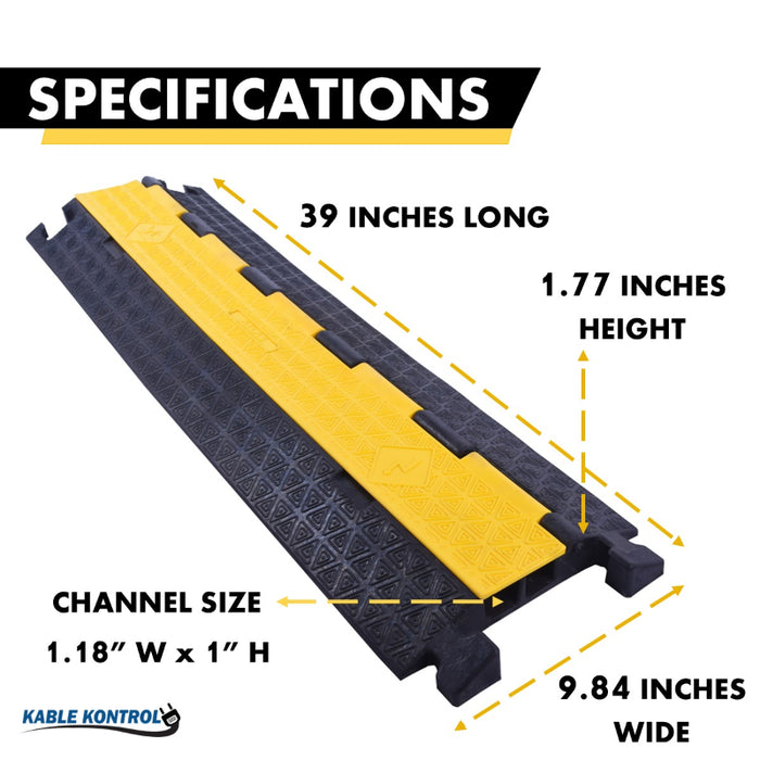 ATLAS Cable Protector Ramp - 2 Channels - Yellow / Black - CP9972