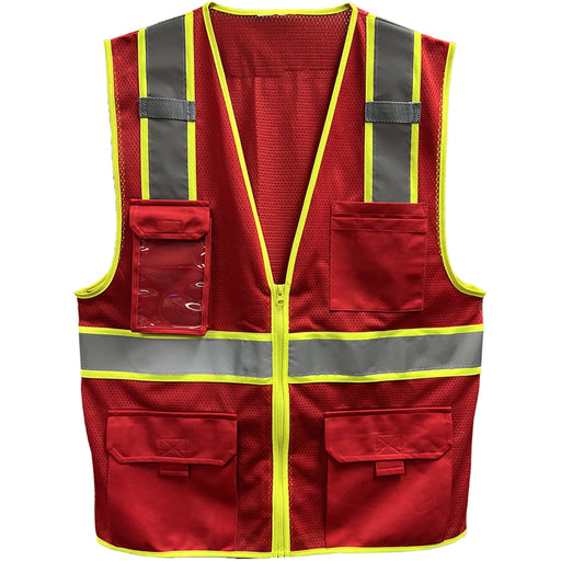 Reflective Apparel™ Enhanced Visibility Two-Tone Five Pocket Mesh Vest – 500GT