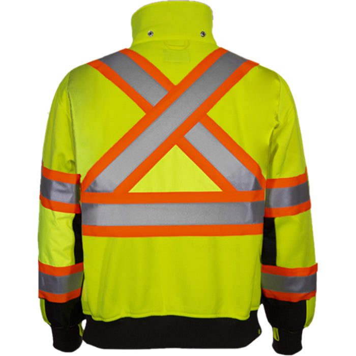 Reflective Apparel™ Two-Tone Full Zip Hooded Sweatshirt with Removable Hood - Type R ANSI Class 3 - 602CX