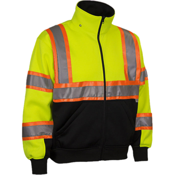 Reflective Apparel™ Two-Tone Full Zip Hooded Sweatshirt with Removable Hood - Type R ANSI Class 3 - 602CX