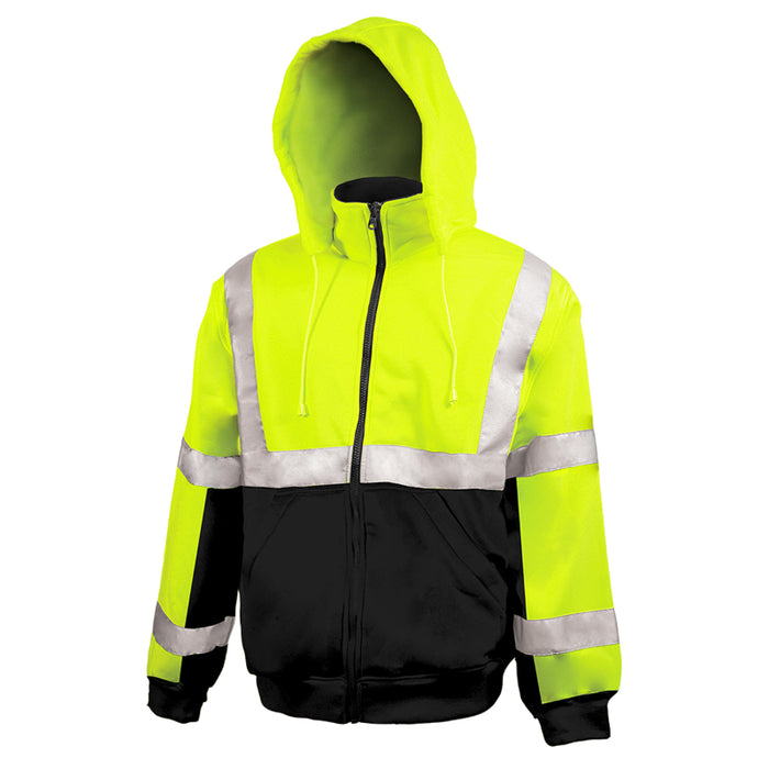 Reflective Apparel™ Full Zip Sweatshirt with Removable Hood -Type R ANSI Class 3 - 602ST