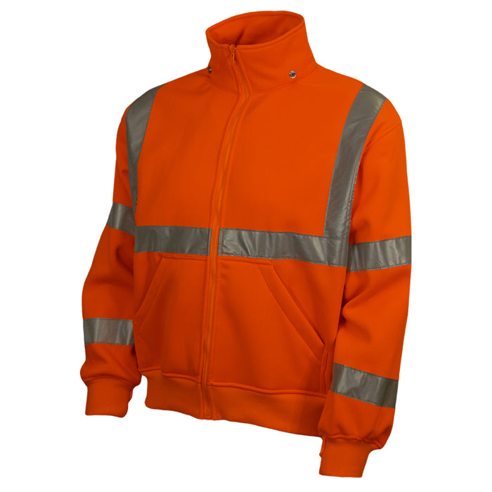 Reflective Apparel™ Full Zip Sweatshirt with Removable Hood -Type R ANSI Class 3 - 602ST