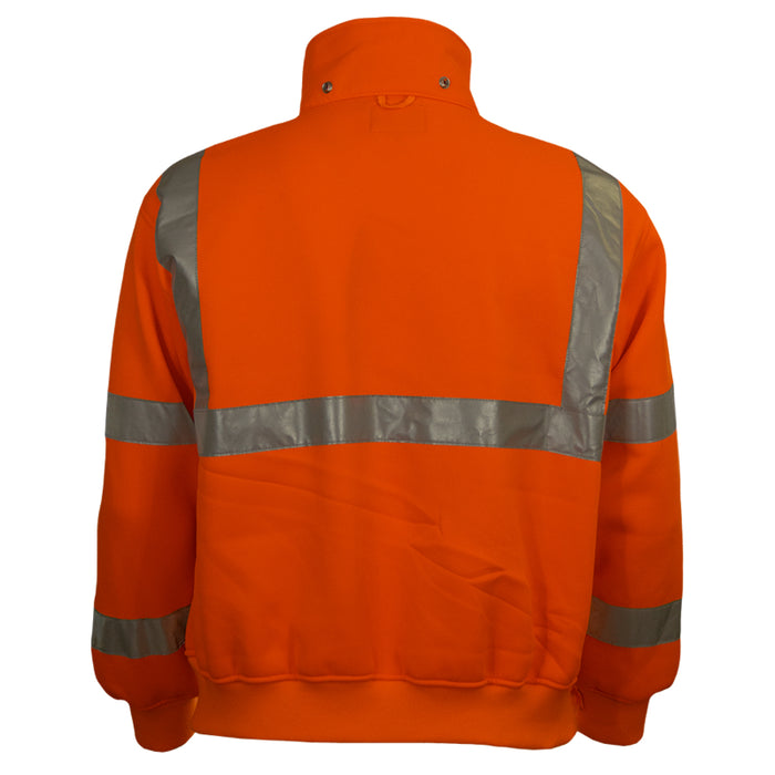 Reflective Apparel™ Full Zip Sweatshirt with Removable Hood -Type R ANSI Class 3 - 602ST