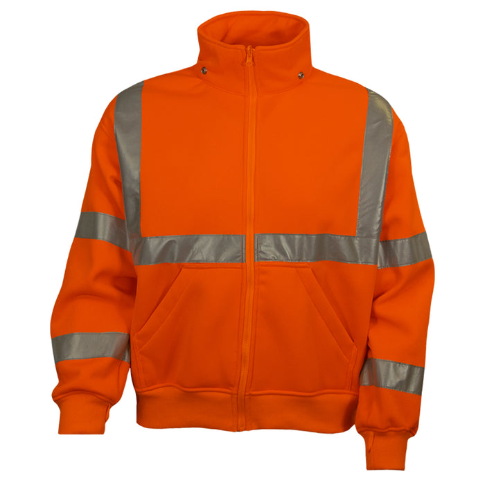 Reflective Apparel™ Full Zip Sweatshirt with Removable Hood -Type R ANSI Class 3 - 602ST