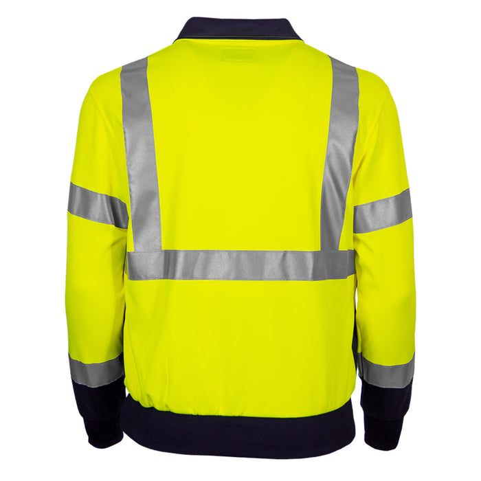 Reflective Apparel™ Quarter-Zip Pullover Sweatshirt with Navy Bottom – Type R ANSI Class 3 – 605GT