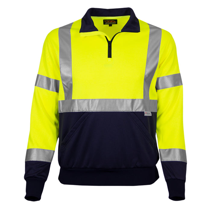 Reflective Apparel™ Quarter-Zip Pullover Sweatshirt with Navy Bottom – Type R ANSI Class 3 – 605GT
