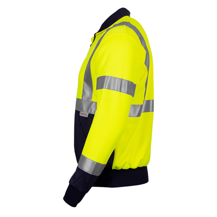 Reflective Apparel™ Quarter-Zip Pullover Sweatshirt with Navy Bottom – Type R ANSI Class 3 – 605GT