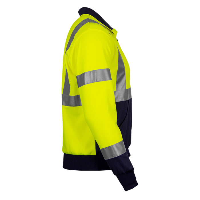 Reflective Apparel™ Quarter-Zip Pullover Sweatshirt with Navy Bottom – Type R ANSI Class 3 – 605GT