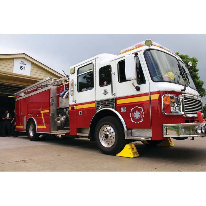 All-Terrain Heavy Duty Wheel Chocks - 46" Max Tire Diameter - 75 Tons Capacity - Flat Bottom