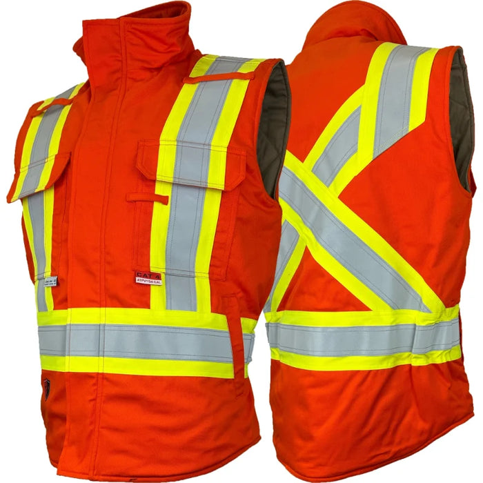 Atlas Guardian® FR/AR 4” Hi Vis Insulated Safety Vest - Orange - 21944OR