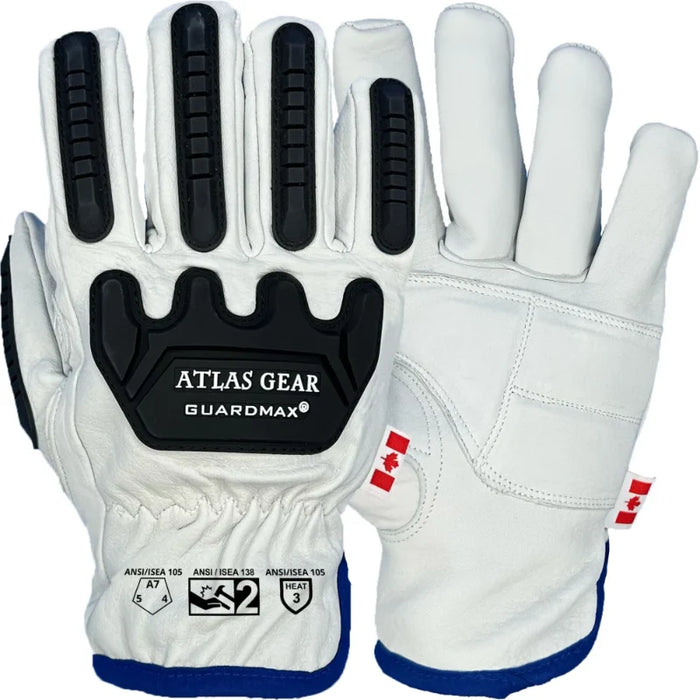 Atlas GuardMax® Leather Impact Safety Gloves w/ Padded Palm - PS801