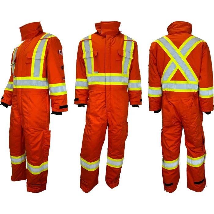 Atlas Guardian® FR/AR 4” Hi Vis Insulated Safety Coverall - Orange - 21954OR