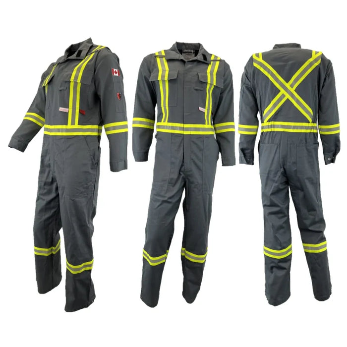 Atlas Guardian® FR / ARC Flash Hi Vis 2" Striped Coveralls - Gray - 1072