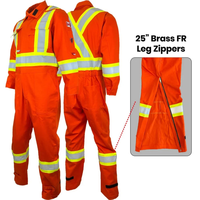 Atlas Guardian®  FR / ARC Flash Hi Vis 4" Coveralls w/ Leg Zippers - 1294OR