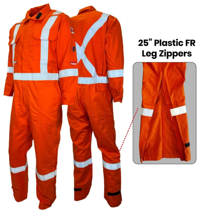 Atlas Guardian® FR / ARC Flash Hi Vis Safety Coveralls w / Plastic Leg Zippers - 1272