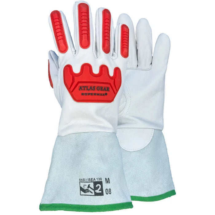 Atlas RoperMax® Leather Guantlet Impact Safety Gloves - 804