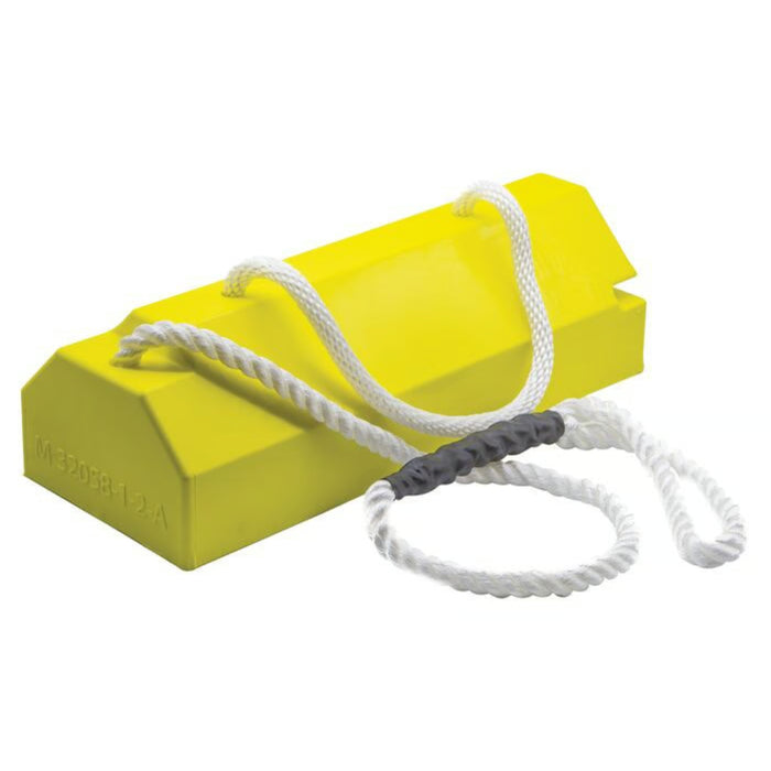 Aviation Wheel Chock 20" For Large Aircraft - Qantas Locking Rope and Handle - Yellow