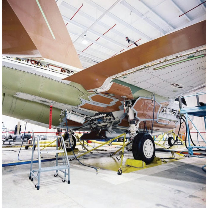 Aviation Wheel Chock 20" For Large Aircraft - Qantas Locking Rope and Handle - Yellow