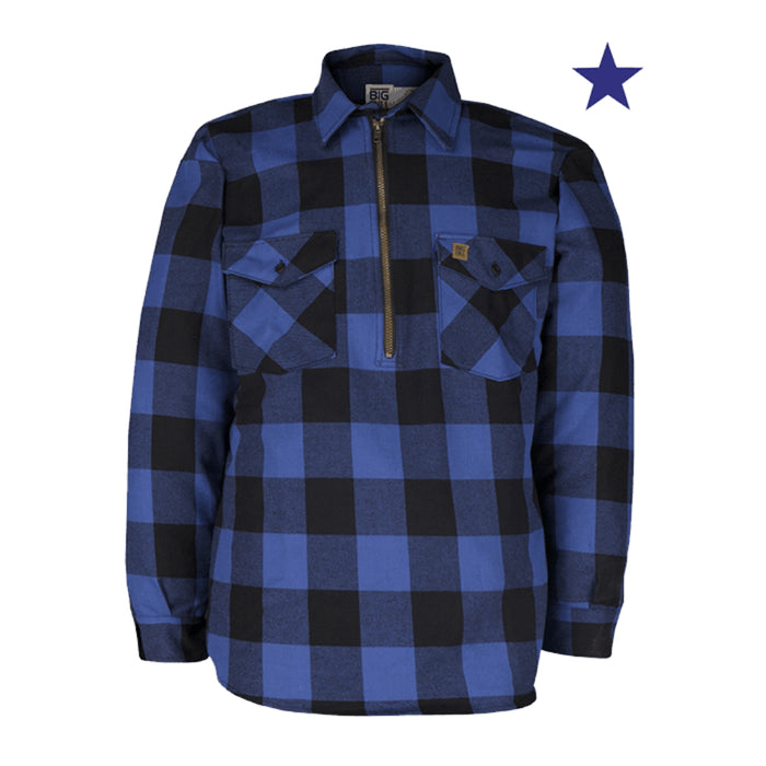 Big Bill Long-Sleeve Premium Flannel Shirt with Half-Zip - 123