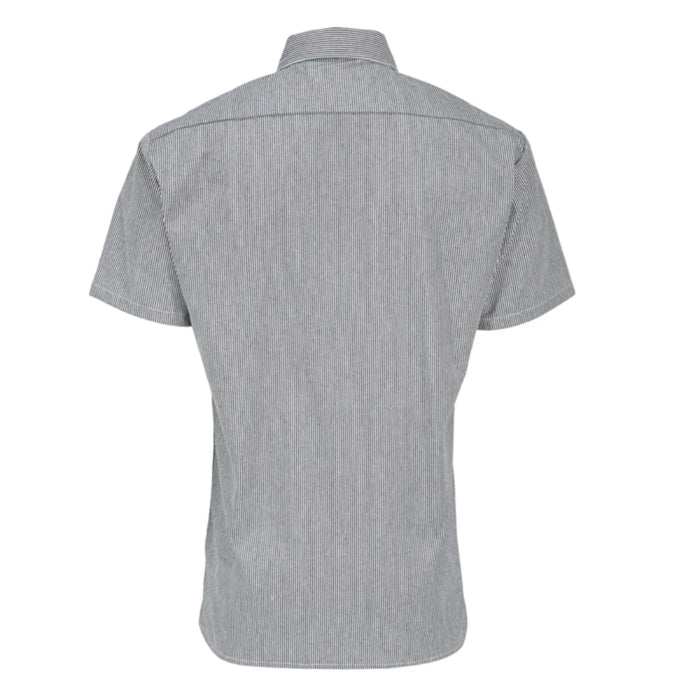 Big Bill Short-Sleeve Hickory Stripe Shirt with Half-Zip - 183S