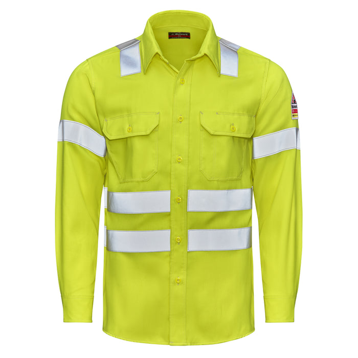 Bulwark® FR Men's Hi-Visibility Ansi Class 3 Work Shirt CAT 2 - S1W2