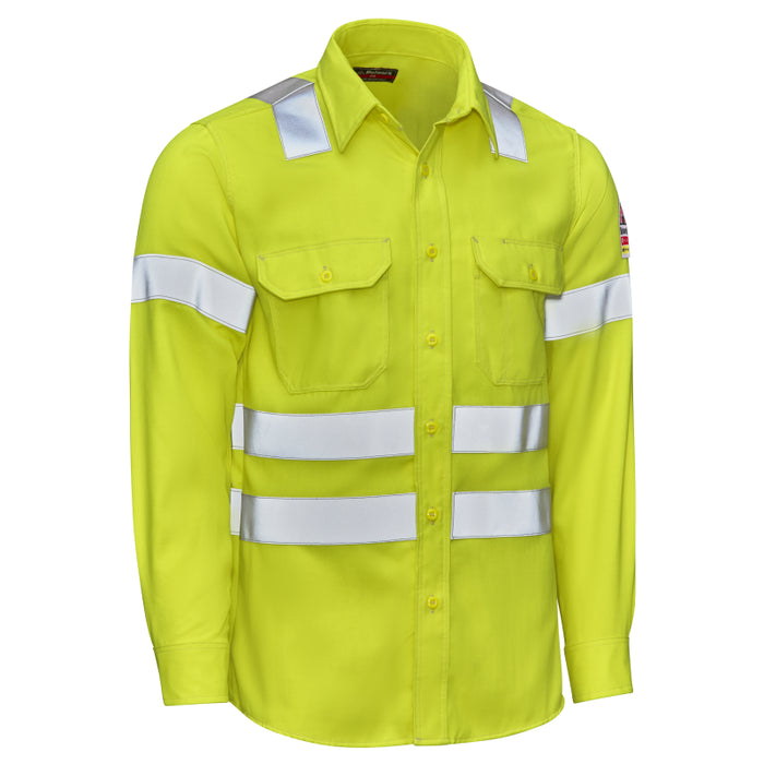 Bulwark® FR Men's Hi-Visibility Ansi Class 3 Work Shirt CAT 2 - S1W2