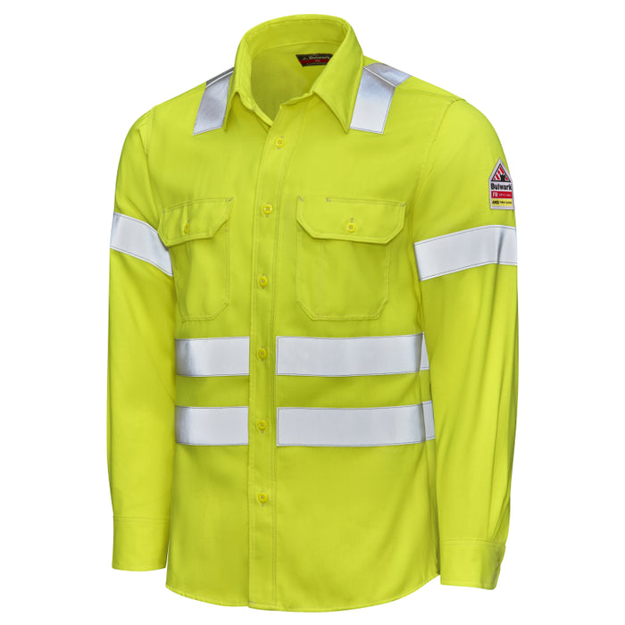Bulwark® FR Men's Hi-Visibility Ansi Class 3 Work Shirt CAT 2 - S1W2