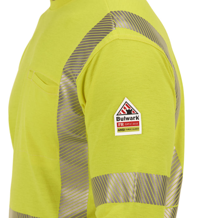 Bulwark® Hi-Visibility Lightweight Colorblock  FR Long Sleeve T-Shirt CAT 2 - SMB2
