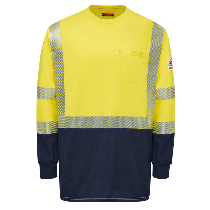 Bulwark® Hi-Visibility Lightweight Colorblock  FR Long Sleeve T-Shirt CAT 2 - SMB2