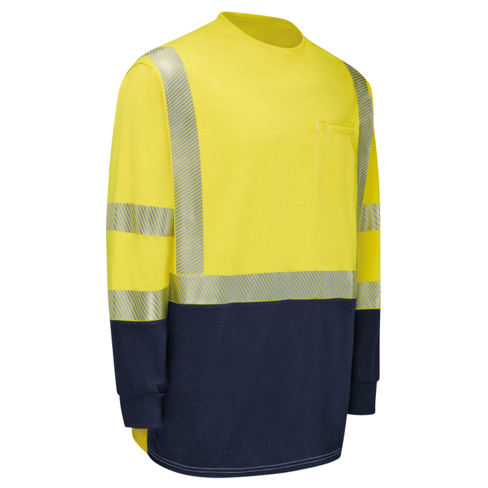 Bulwark® Hi-Visibility Lightweight Colorblock  FR Long Sleeve T-Shirt CAT 2 - SMB2