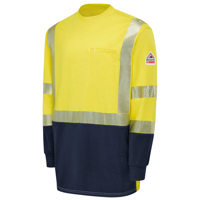 Bulwark® Hi-Visibility Lightweight Colorblock  FR Long Sleeve T-Shirt CAT 2 - SMB2