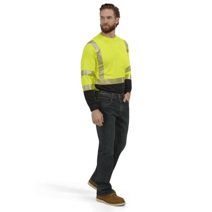 Bulwark® Hi-Visibility Lightweight Colorblock  FR Long Sleeve T-Shirt CAT 2 - SMB2