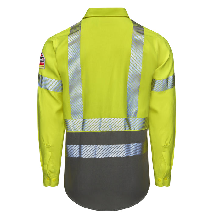 Bulwark® Men's High Visibility FR Color Block Uniform Shirt - ANSI Class 3 - CAT 2 - S1B2