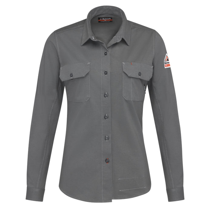 Bulwark® Women's Flex FR Knit Button Down Shirt CAT 2 - STG5