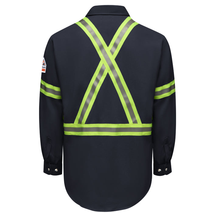 Bulwark® Men's Dress Uniform FR Hi Vis Shirt with Reflective Trim CAT 2 -  SMUC
