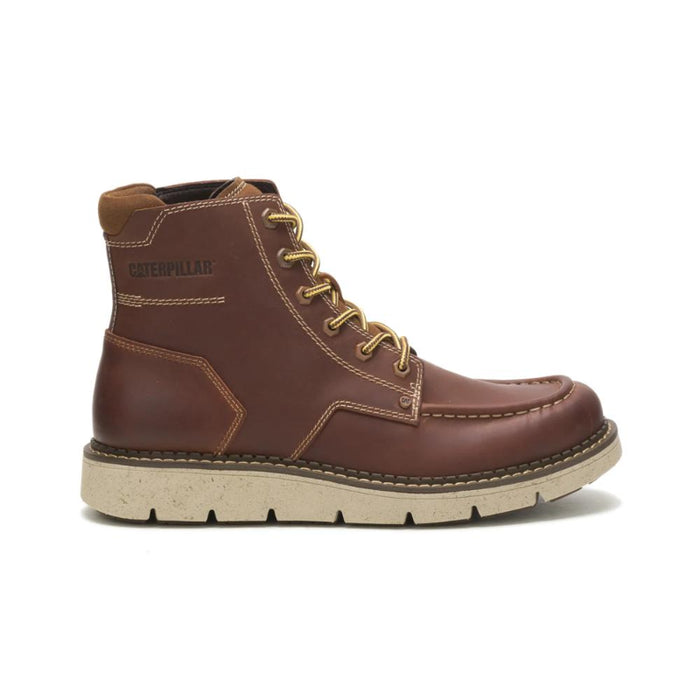 CAT Men's Covert Full Grain Leather Casual Work Boots Leather Brown - P725361