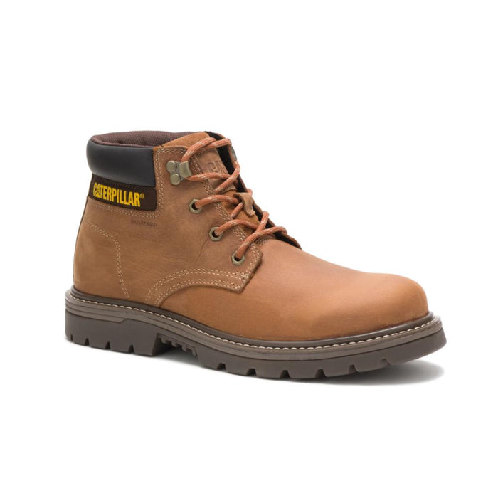 CAT Men's Outbase Waterproof Soft Toe Work Boots Leather Brown - P51032