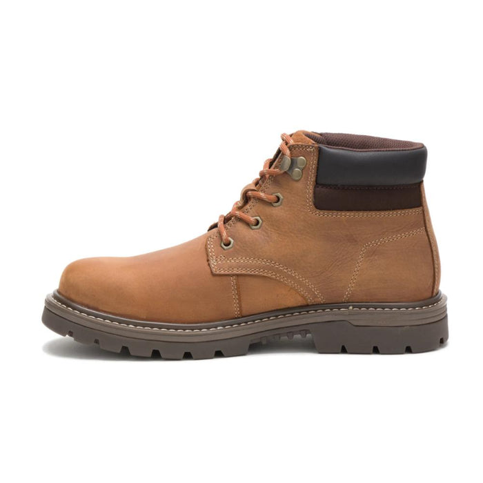 CAT Men's Outbase Waterproof Soft Toe Work Boots Leather Brown - P51032