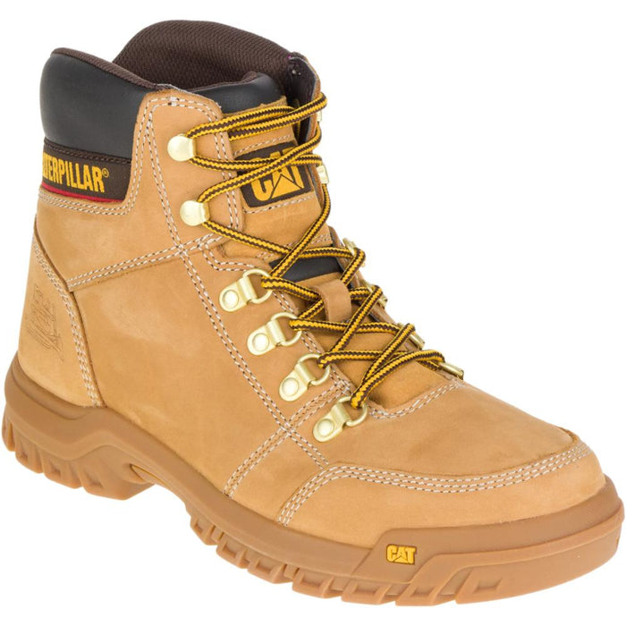 CAT Men's Outline Full Grain Leather Soft Toe Work Boots