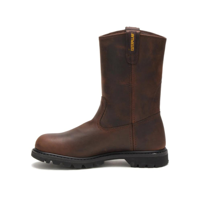 CAT Men's Revolver Full Grain Leather Pull-On Work Boots Dark Brown - 972191